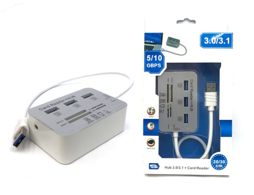 USB 3.0 7-in-1 Hub (3xUSB 3.0 + Mulit Card Reader)